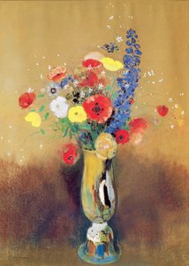 Flores silvestres en un jarrón de cuello largo, c.1912